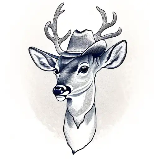 Deer Wearing A Cowboy Hat