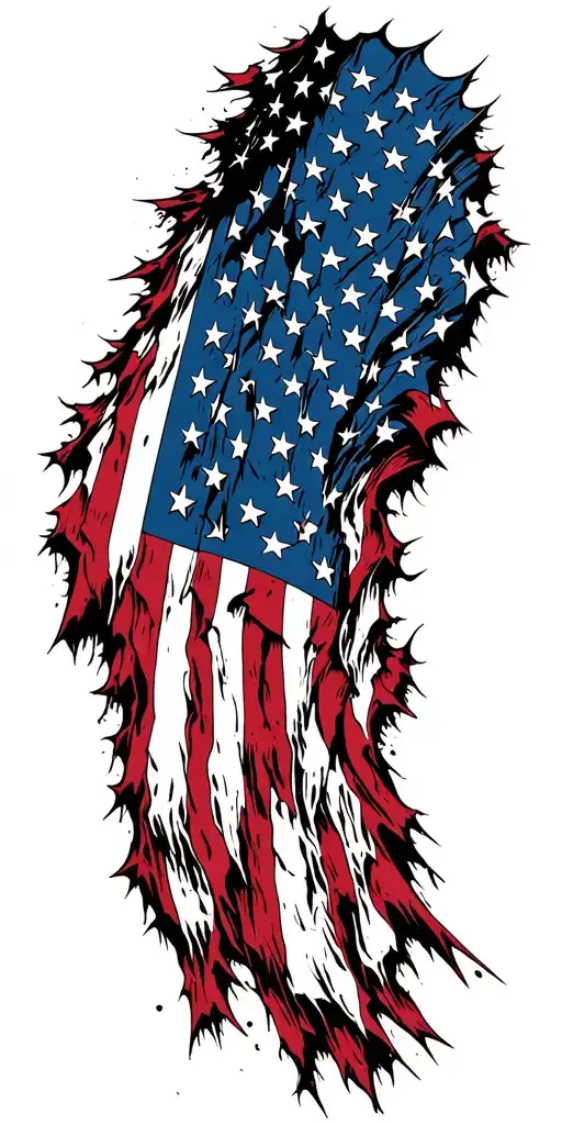 Tattered American Flag