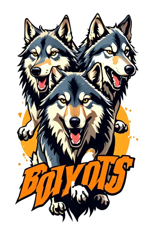 3 Wolves Running