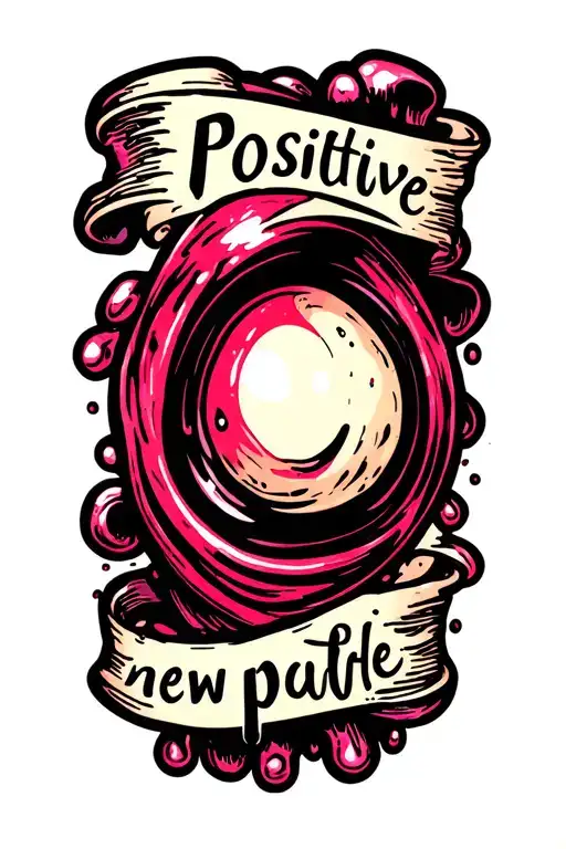 O Positive In A Banner On A Blood Droplet