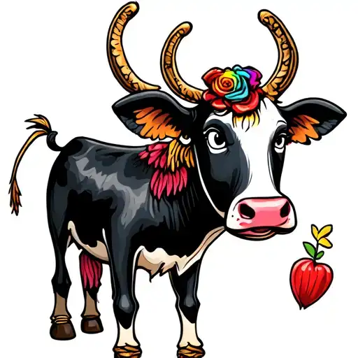 Realistic Cartoon Cow Voo-doo Doll Angel