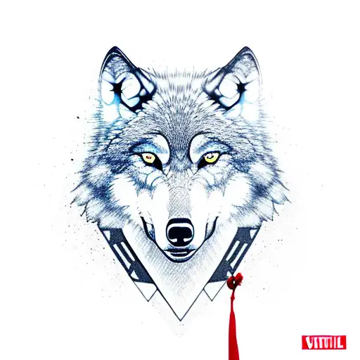 Wolf Blindfolded With Red Scarf