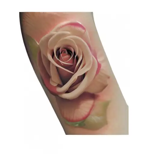 A Woman's Face With A Rose