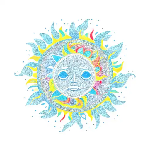 A Playful Design Of A Joyful Sun With Rays Made Of Running Tracks