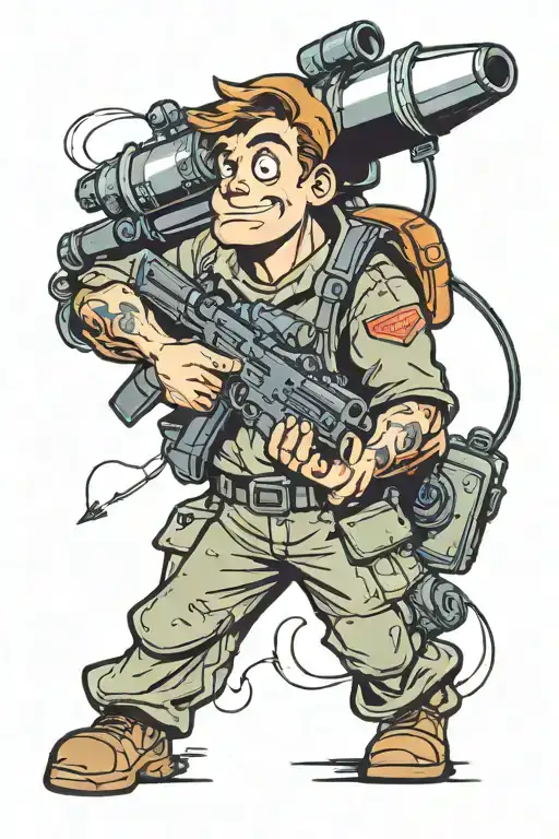 A Guy In Uniform Holds A Rocket Launcher In His Hands