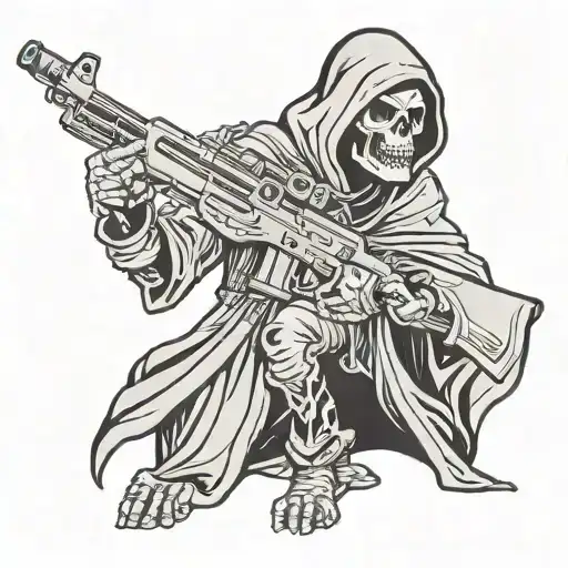 Sniper Grim Reaper Holding Rifle