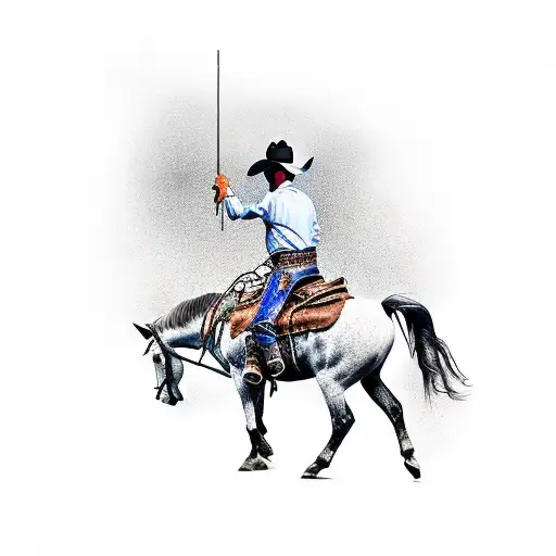 Cowboy On Appalossa Horse