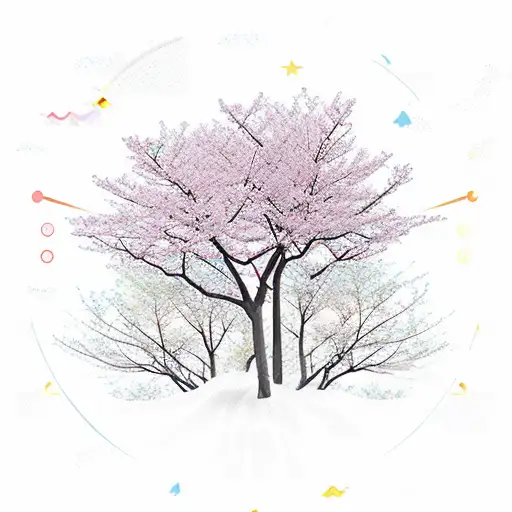 Sun Rays With Cherry Blossom Trees