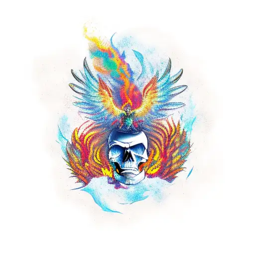 Skull With Phoenix