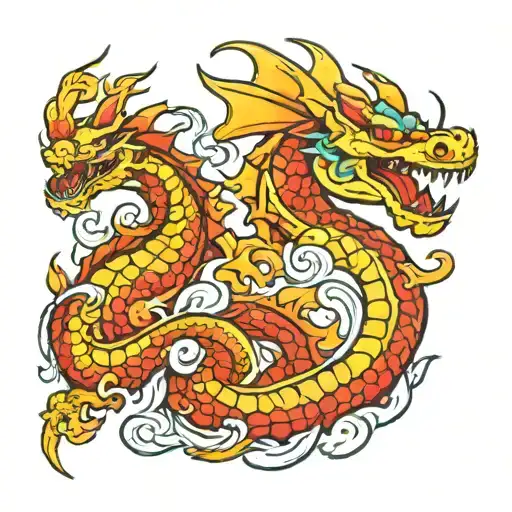 Fire And Water Dragon