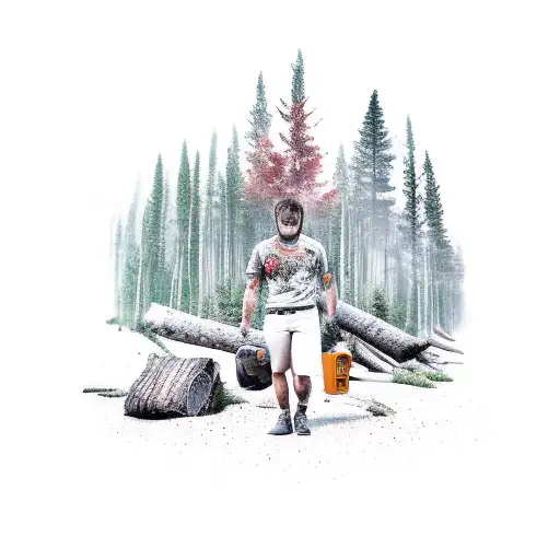 A Man Surviving In The Forest