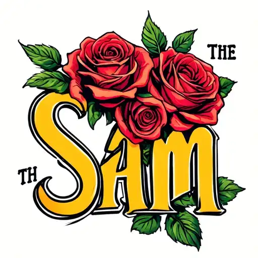 The Word Sam With Roses Intertwined