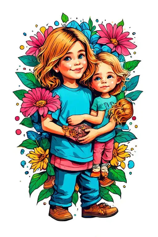 Grandchildren Tattoo For Forearm