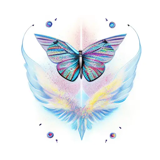 Butterfly With One Regular Wing And One Angel Wing