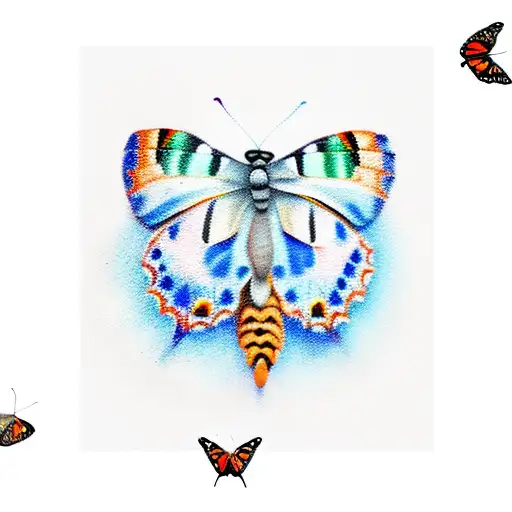 Full Moon With Small Butterfly