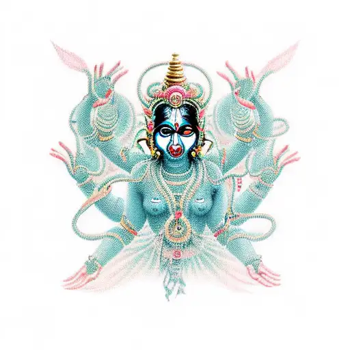 Dancing 6 Arms Beautiful Goddess Kali