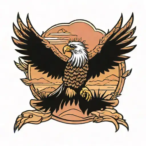 Desert Arm Sleeve Tattoo With Cactus And An Eagle Flying Around