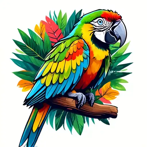 Parrot In The Jungle Background