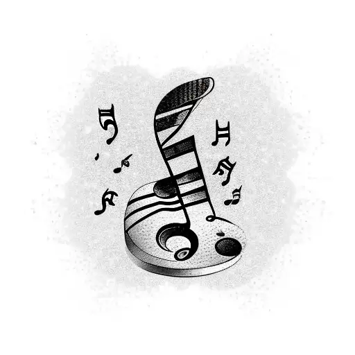Music Note With A Guitar