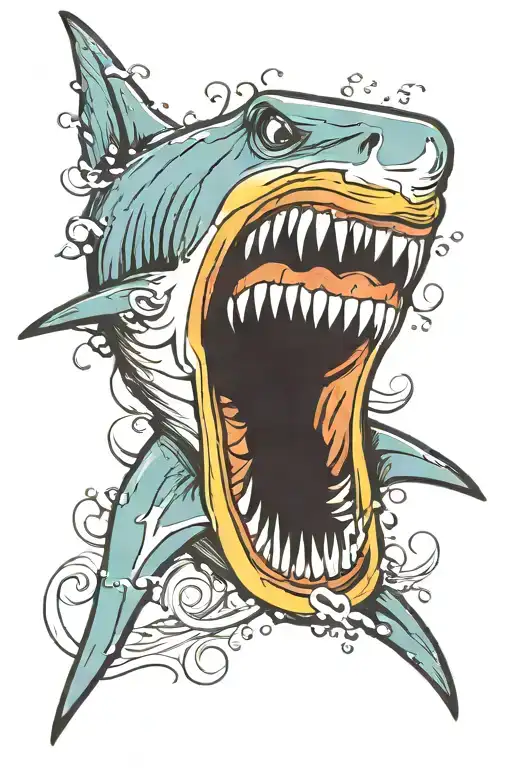 Posieden Striking A Shark With A Trident Piercing