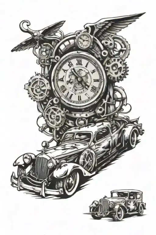 Old Cars Mekanik Watch Birthday Date