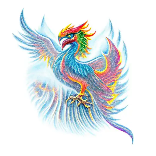 Phoenix Rising From Fire Rose