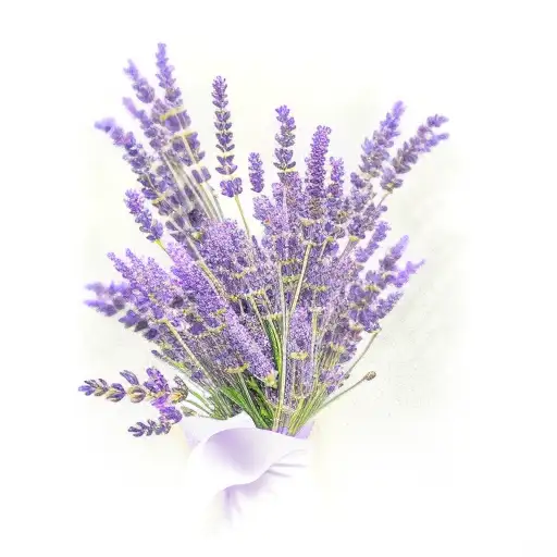 Lavender Surrounding White Rose