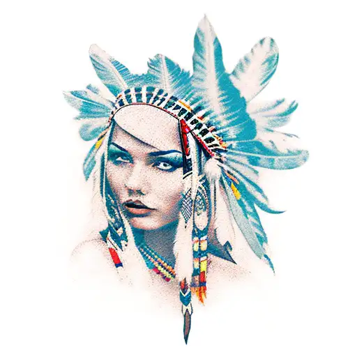 Topless Native American Pinup Girl