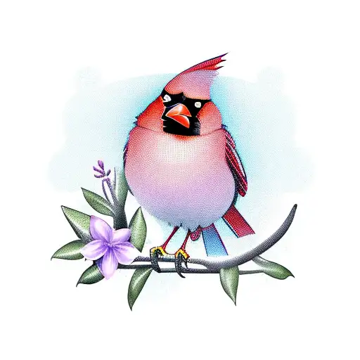 Cardinal With Lilac