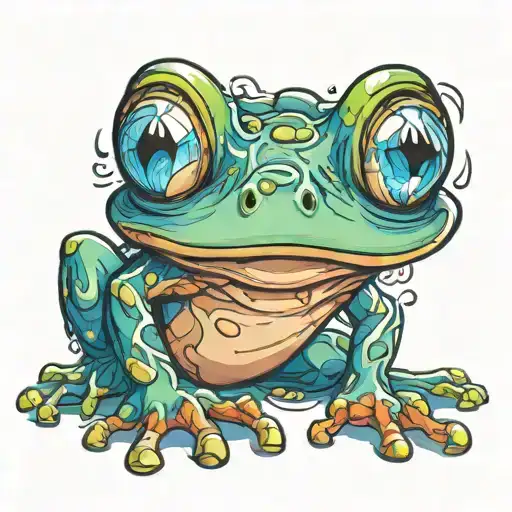 Happy Frog With Blue Eyes