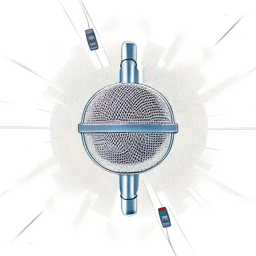 Microphone With Intricate Music Notes Wrapping Around It