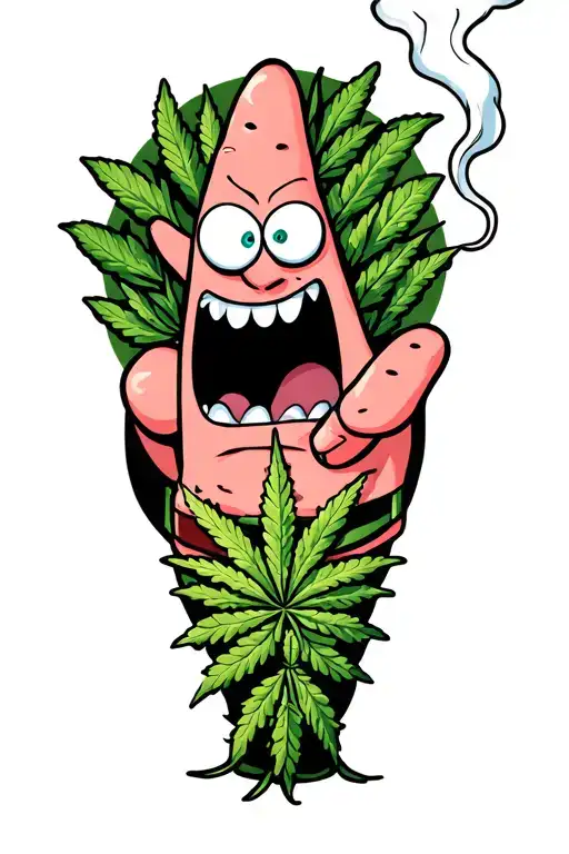 Patrick Star Smoking Weed