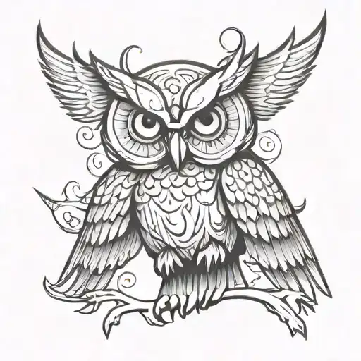 Owl Spread Wings Spread Wide