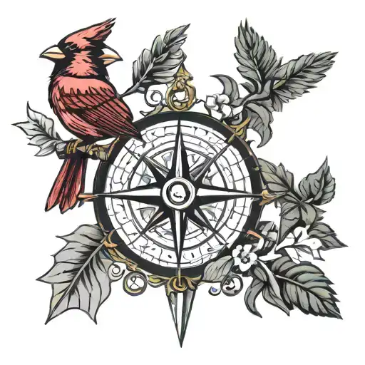 Compass And Cardinal Bird