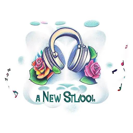 A Whimsical Music-themed Tattoo Incorporating Elements Of Love And Fun