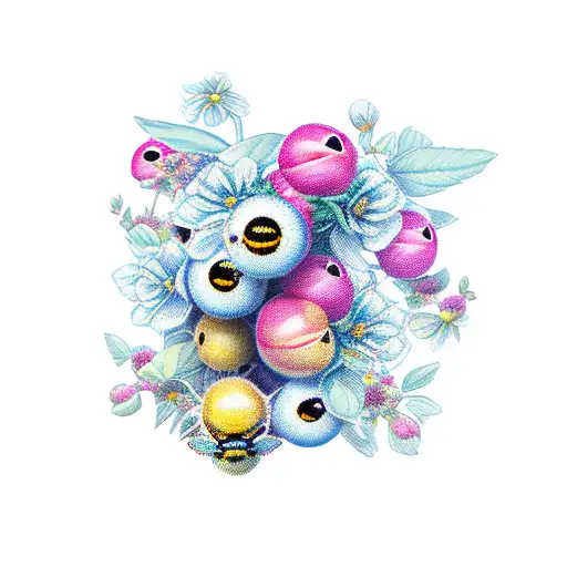 Floral Bumblebee Berries