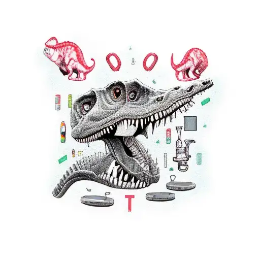 A Doctor Cat Surrounded By Taylor Swift Lyrics And Dinosaur Bones