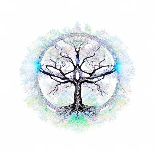 A Tree Of Life Intertwined With Guitar Strings And Musical Notes