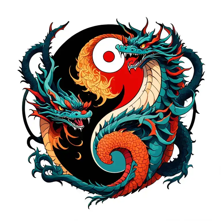 Drache Ying Yang