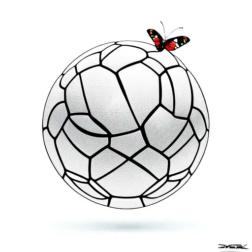 Soccer Ball With Butterfly