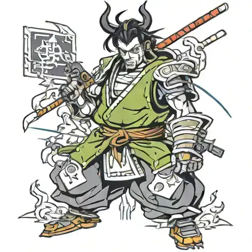 Samurai Cyberpunk In Combat