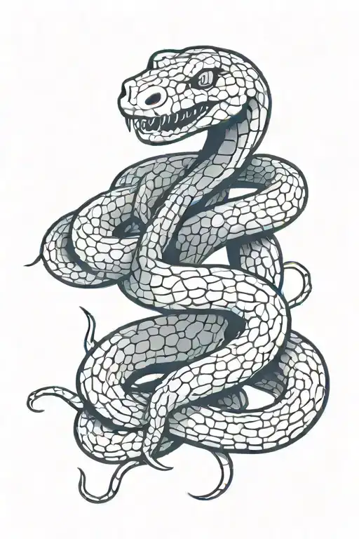 Snake With Hard In Newschool Style