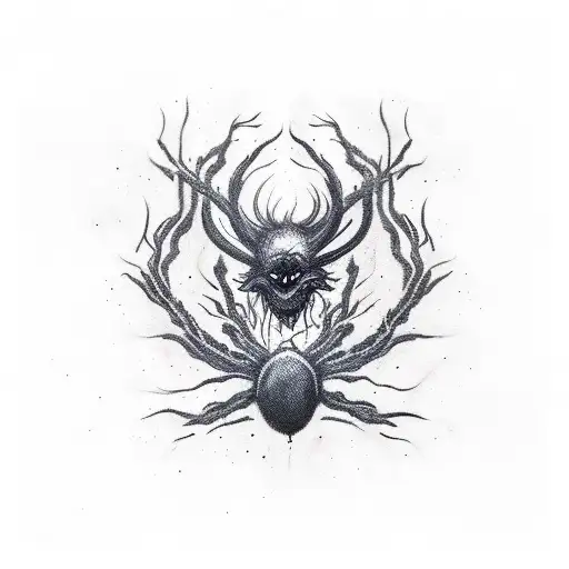 Shadow Spider Medium Size On Ribs