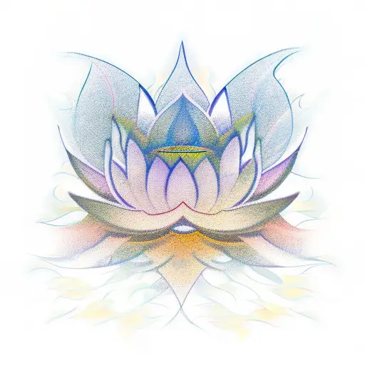 An Abstract Art Piece Incorporating Elements Of A Lotus Flower And Phoenix Feathers