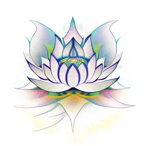 An Abstract Art Piece Incorporating Elements Of A Lotus Flower And Phoenix Feathers