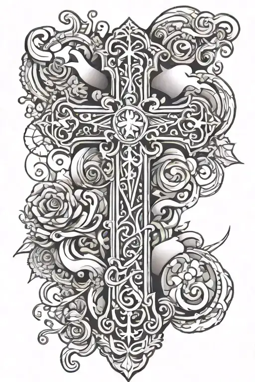 Christian Cross Surrounded