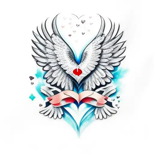 Broken Heart With Tears And Wings