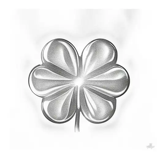 Four Leaf Clover With The Word Prosperity Above The Portrait