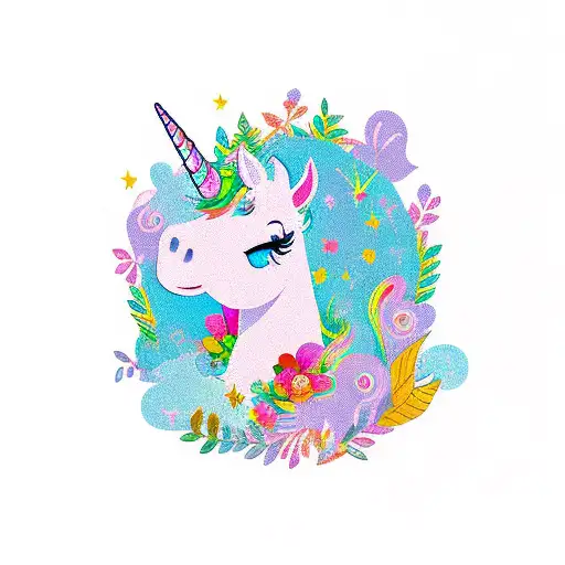 A Whimsical Unicorn Surrounded By A Magical Forest