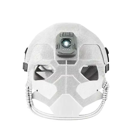 Tactical Helmet With Night Vision Device On The Skull With Balaclava